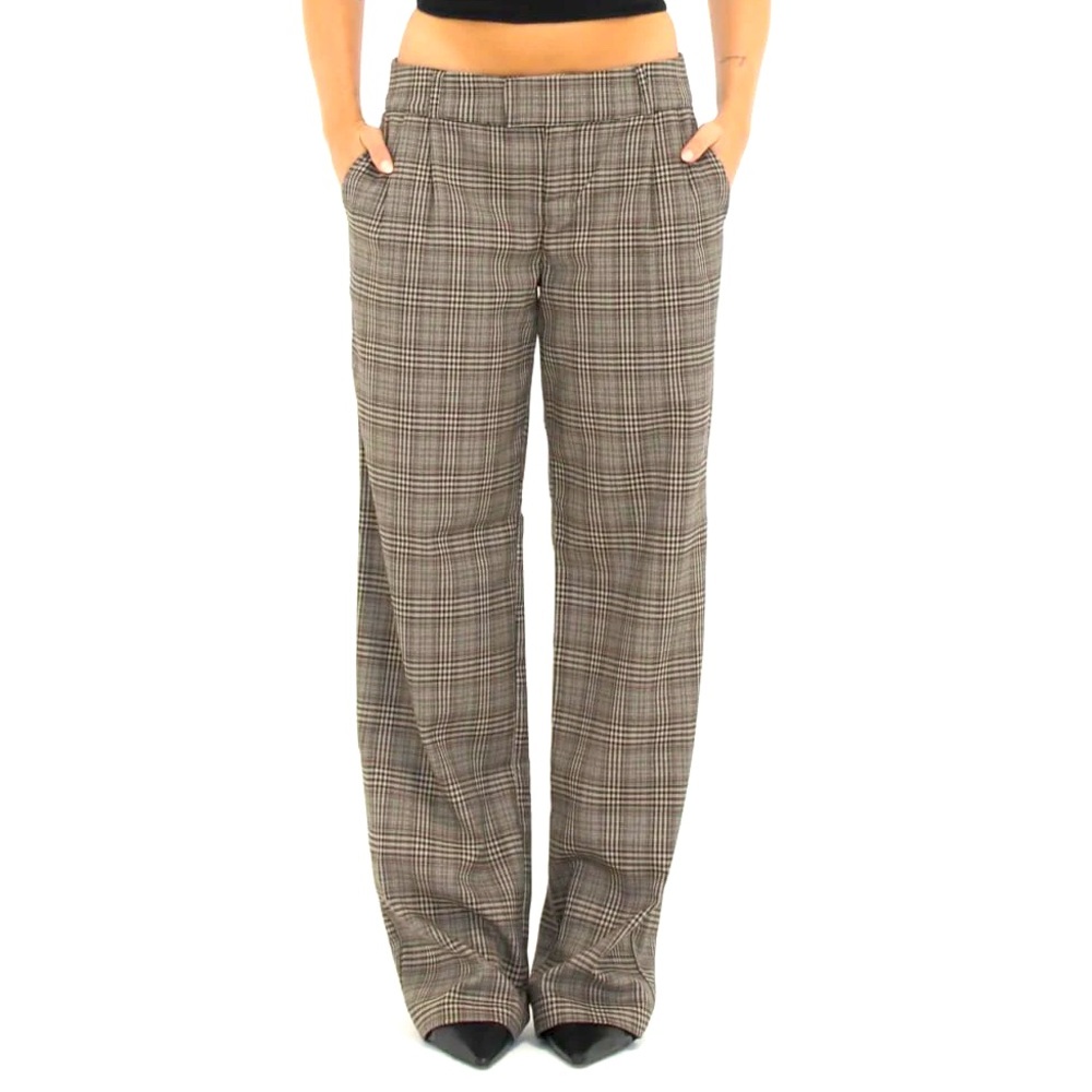 Rumored Women's Checkered Trousers - Brown and Black